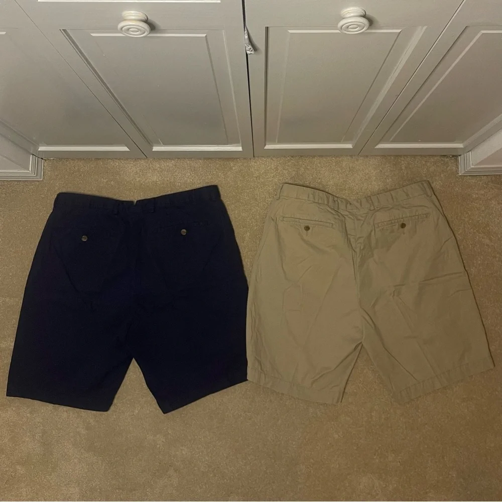 Lot of 2 Cremieux Navy & Tan Shorts